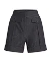 Karl Lagerfeld X Amber Valletta Denim Look Tailored Shorts In Black