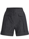 Karl Lagerfeld X Amber Valletta Denim Look Tailored Shorts In Black