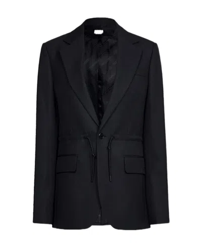 Karl Lagerfeld X Cara Delevingne Drawstring-waist Blazer In Black