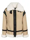 Karl Lagerfeld X Cara Delevingne Faux-shearling Trim Jacket In Neutrals