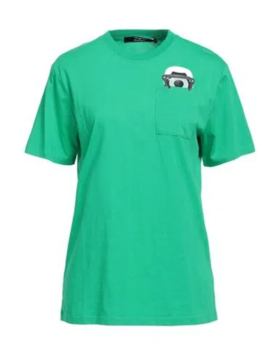 Karl Lagerfeld X Darcel Disappoints Woman T-shirt Green Size M Organic Cotton