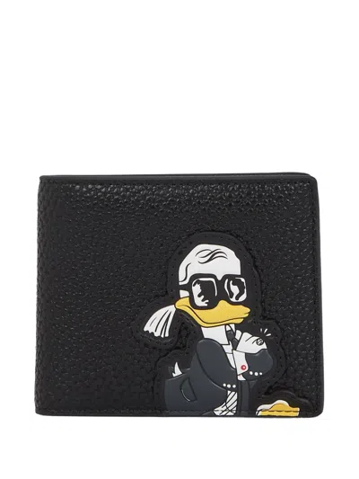Karl Lagerfeld X Disney Cartoon-patch Wallet In Black