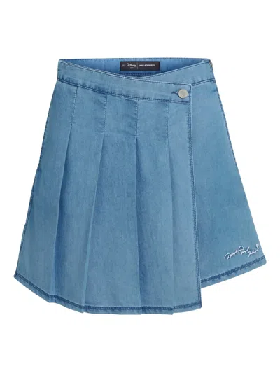 KARL LAGERFELD X DISNEY PLEATED DENIM SKORT