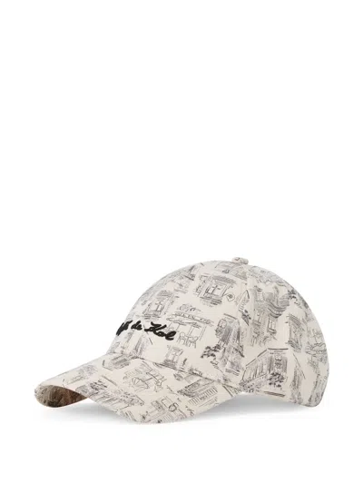 Karl Lagerfeld X Jorge Parra Baseballkappe Mit Durchgehendem Print In White