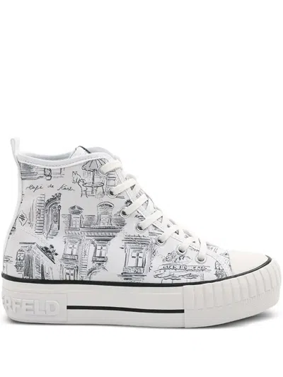 Karl Lagerfeld X Jorge Parra High-top Sneakers In White