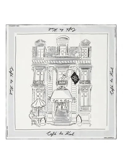 Karl Lagerfeld X Jorge Parra Printed Scarf In White
