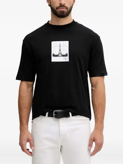Karl Lagerfeld X Paris Hilton Printed T-shirt In Black