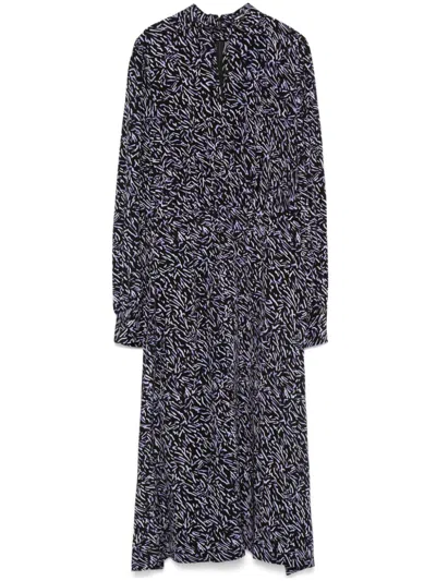 Karl Lagerfeld Zebra-print Midi Dress In Schwarz