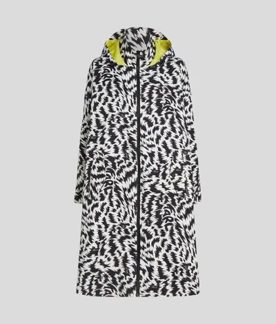 Karl Lagerfeld Zebra-print Parka In Black