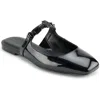 Karl Lagerfeld Zilla Womens Padded Insole Patent Mules In Black