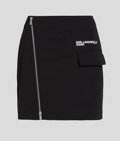 Karl Lagerfeld Zip-detail Mini Skirt In Black