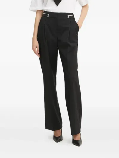 Karl Lagerfeld Zip-detail Pleated Trousers In Black