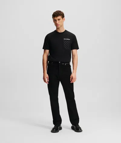 Karl Lagerfeld Zip-detail Straight Jeans In Black
