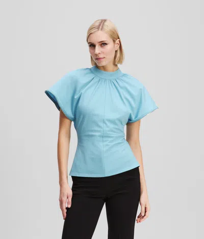 Karl Lagerfeld Zip-detail T-shirt In Blue