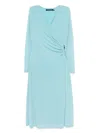 Karl Lagerfeld Zip-detail Wrap Dress In Blue