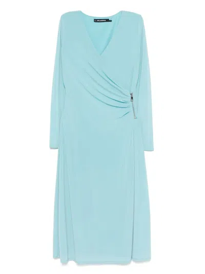 Karl Lagerfeld Zip Dress In Blue