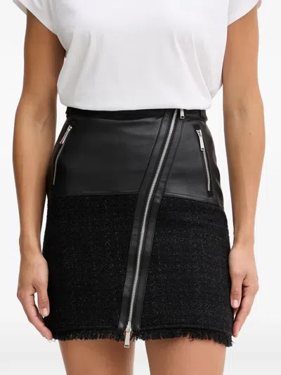 Karl Lagerfeld Zip Faux-leather Mini Skirt In Black