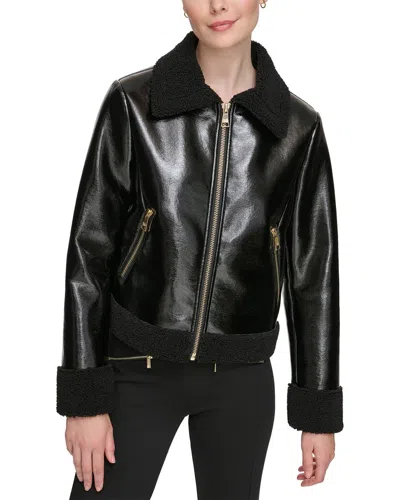 Karl Lagerfeld Zip Front Jacket In Black