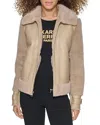 Karl Lagerfeld Zip Front Jacket In Brown