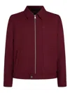 Karl Lagerfeld Zip-front Jacket In Burgundy