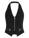 Karl Lagerfeld Zip Halterneck Vest In Black