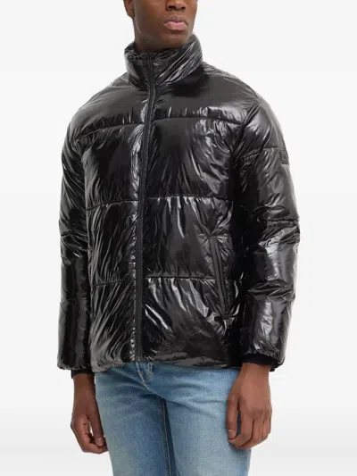 Karl Lagerfeld Zip Puffer Jacket In Black