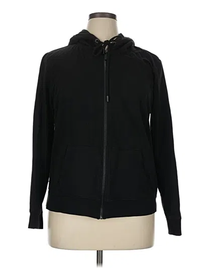 Pre-owned Karl Lagerfeld Zip Up Hoodie In Black