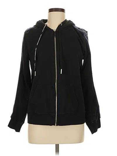 Pre-owned Karl Lagerfeld Zip Up Hoodie In Black