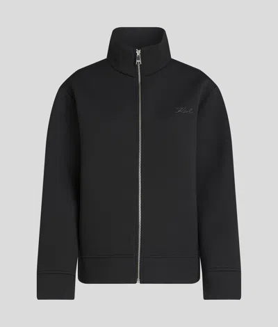 Karl Lagerfeld Zip-up Sweatshirt In Black