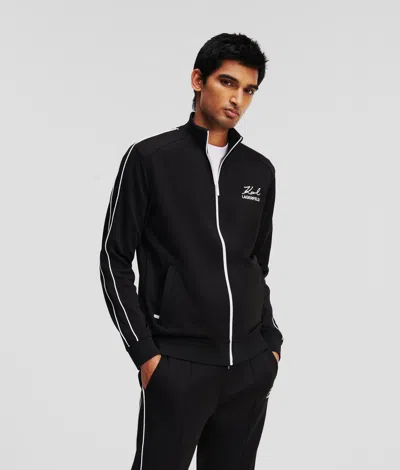 Karl Lagerfeld Zip-up Sweatshirt In Black