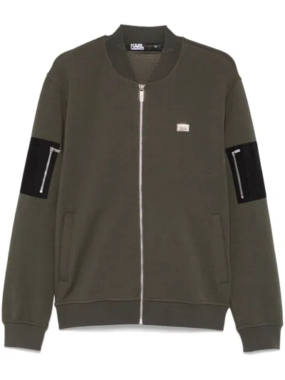 Karl Lagerfeld Zip-up Sweatshirt In Green