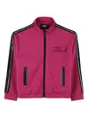 Karl Lagerfeld Zip-up Track Jacket In Pink