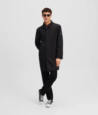 Karl Lagerfeld Zip-up Trench Coat In Black