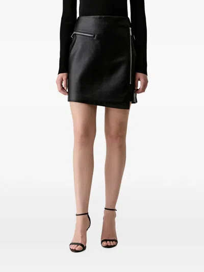 Karl Lagerfeld Zip-detail Asymmetric Skirt In Black
