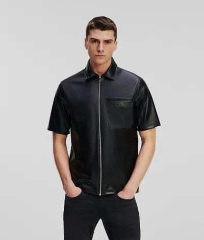 Karl Lagerfeld Zipped Shirt In Black