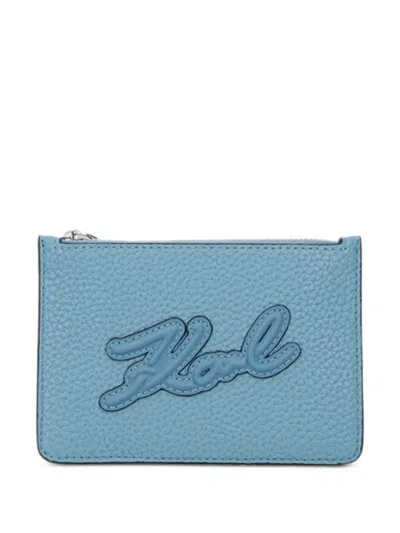 Karl Lagerfeld Zipped Wallet In Blue