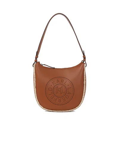 Karl Lagerfeld Zipper Shoulder Bag In Brown