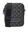Karl Lagerfeld Zippered Shoulder Bag In Black