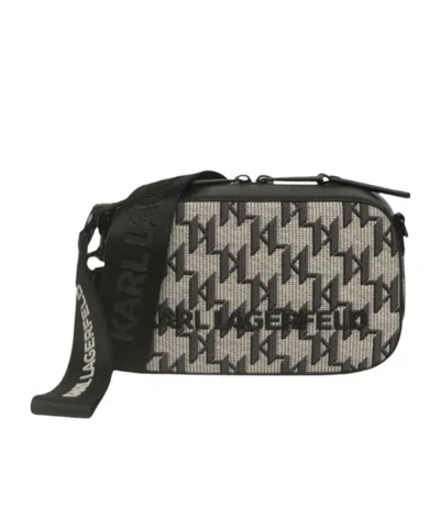 Karl Lagerfeld Zippered Shoulder Bag In Black