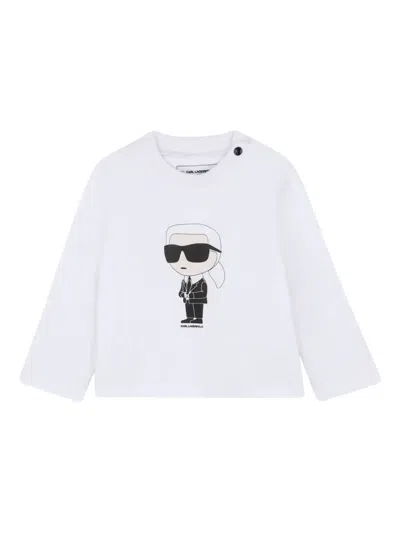 Karl Lagerfeld Babies' Zip-up Bomber Jacket Set In White