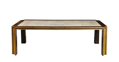 Pre-owned Karl Springer Superb Rosewood And Shagreen Table By  In Brown