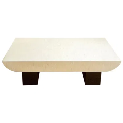 Pre-owned Karl Springer Vintage 80's Rectangle Cocktail Table In Tessellated Bone And Black Lacquer Wood