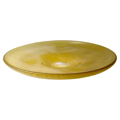 Pre-owned Karl Wiedmann Large Shallow Glass Charger / Bowl By A.d. Copier Leerdam In Brown