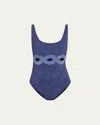 Karla Colletto Aelin Scoop-neck One-piece Swimsuit In Blue Denim