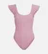 Karla Colletto Alora Ruffled Swimsuit In Pink