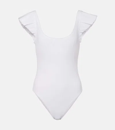 Karla Colletto Alora Ruffled Swimsuit In White