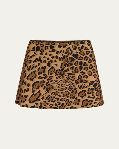 Karla Colletto Ava Jaguar A-line Mini Skirt In Multicolor
