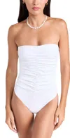 Karla Colletto Basics Bandeau With Shelf Bra White In White