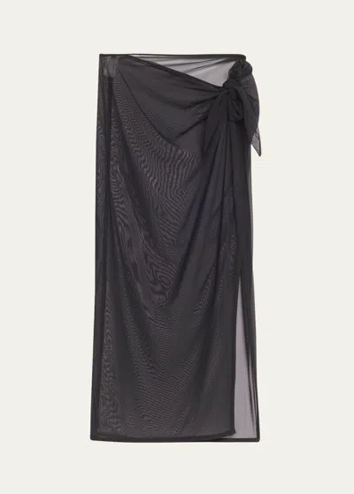 Karla Colletto Basics Mesh Sarong Coverup In Black