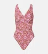 Karla Colletto Basics Printed Swimsuit In Pink